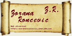 Zorana Rončević vizit kartica